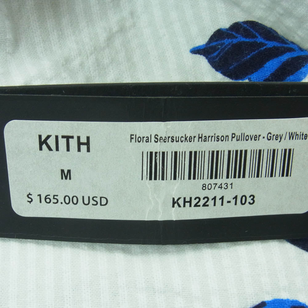 KITH キス Floral Hoodie good フラワー フーディ― プルオーバー パーカー ホワイト系 ブルー系 ライトグレー系 M【中古】