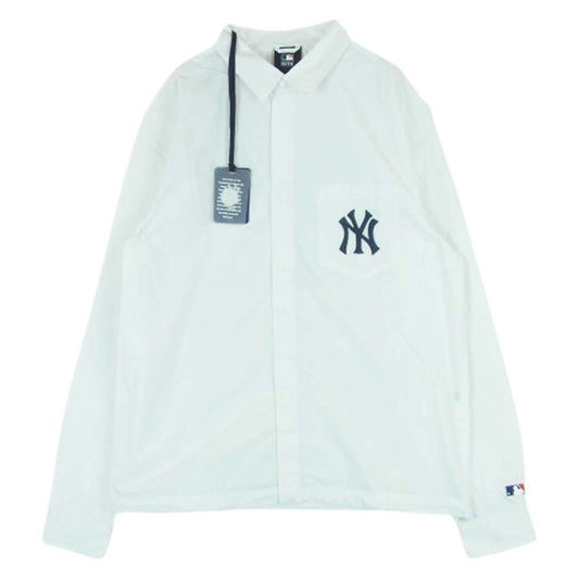 KITH キス For Major League Baseball New York Yankees Collared Buttondown Shirt ニューヨークヤンキース 長袖 シャツ ホワイト系 M【中古】