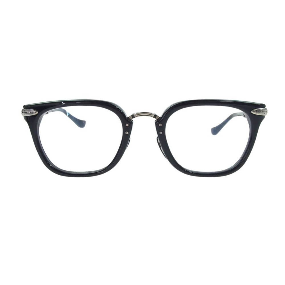CHROME HEARTS クロムハーツ（原本無） TITANASLUVR ウェリントン メガネ 眼鏡 アイウェア ブラック系 51□23-145【中古】
