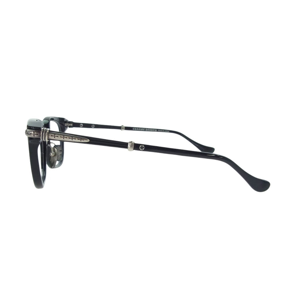 CHROME HEARTS クロムハーツ（原本無） TITANASLUVR ウェリントン メガネ 眼鏡 アイウェア ブラック系 51□23-145【中古】