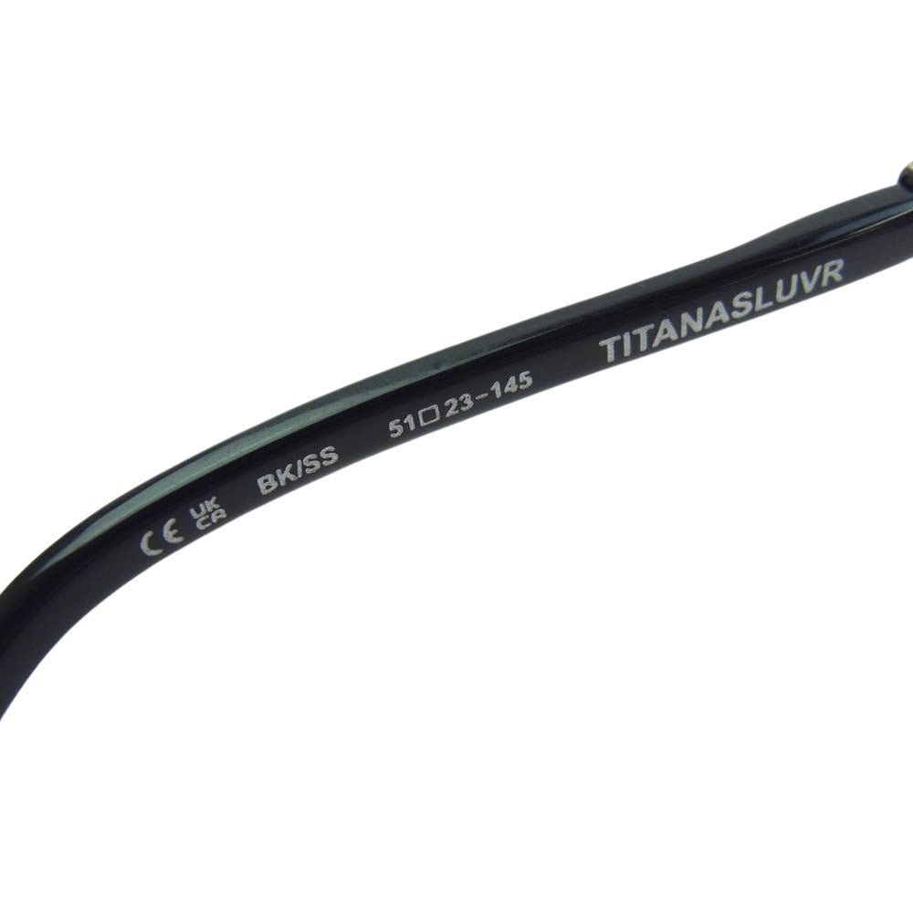 CHROME HEARTS クロムハーツ（原本無） TITANASLUVR ウェリントン メガネ 眼鏡 アイウェア ブラック系 51□23-145【中古】