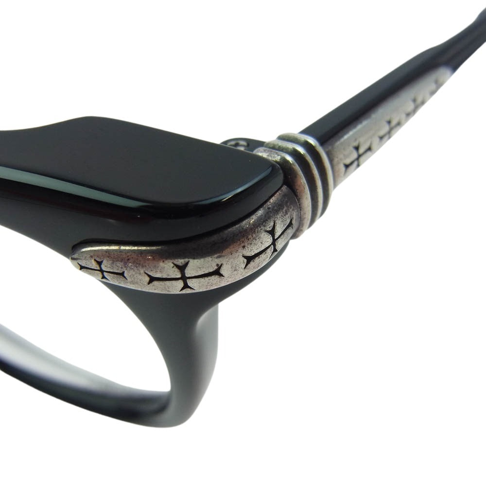 CHROME HEARTS クロムハーツ（原本無） TITANASLUVR ウェリントン メガネ 眼鏡 アイウェア ブラック系 51□23-145【中古】