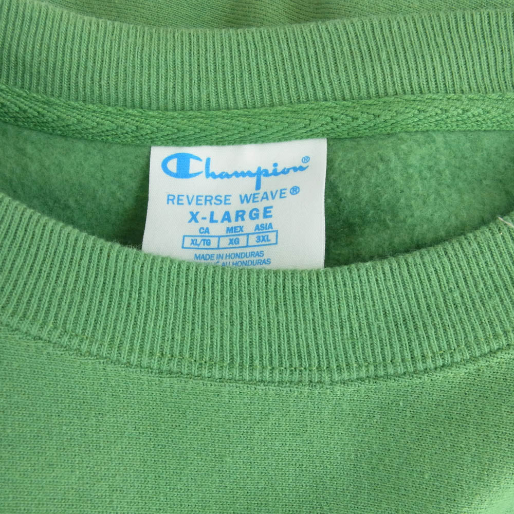Champion チャンピオン GF70 AQOJ REVERSE WEAVE リバースウィーブ ロゴ刺繍 スウェット グリーン グリーン系 XL【中古】