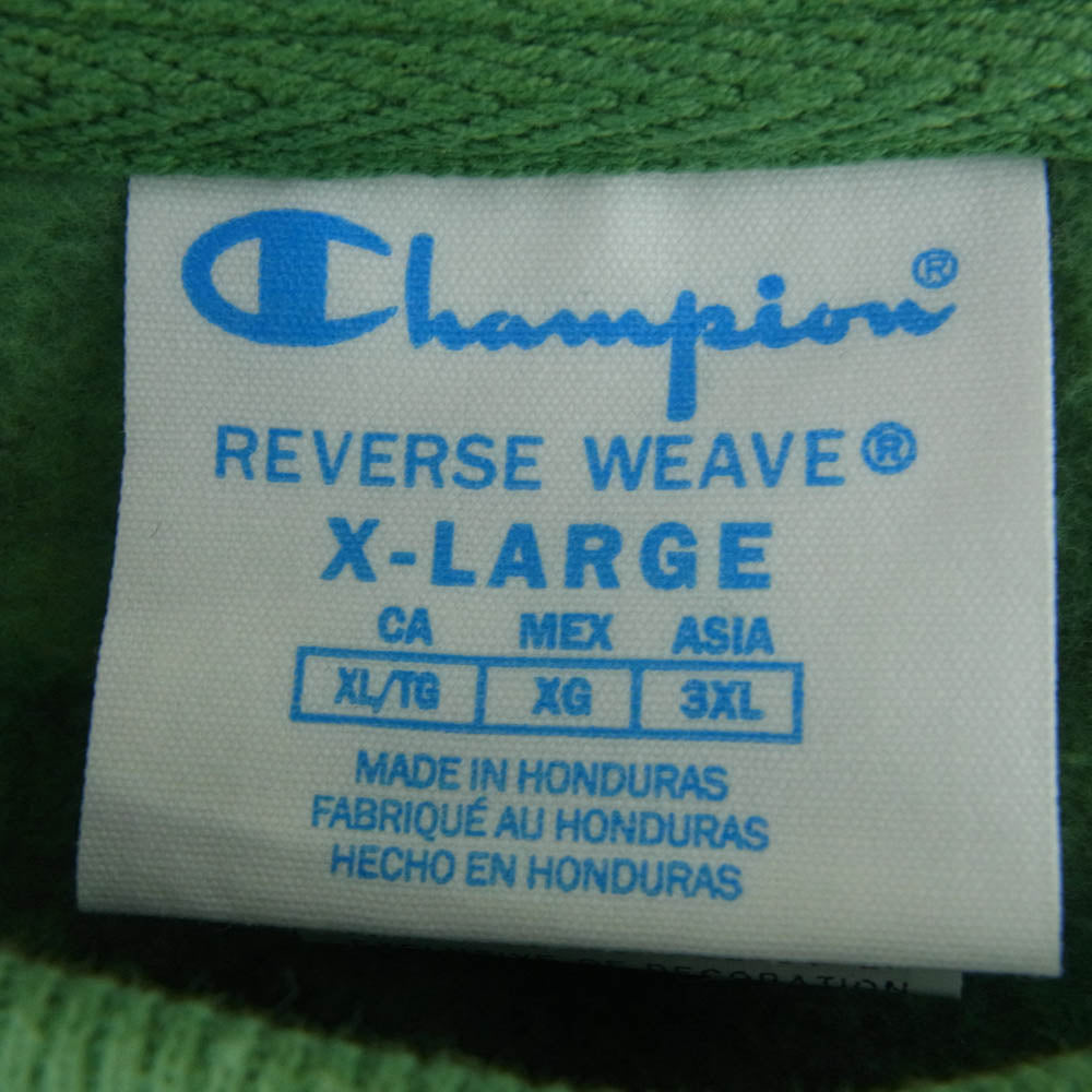 Champion チャンピオン GF70 AQOJ REVERSE WEAVE リバースウィーブ ロゴ刺繍 スウェット グリーン グリーン系 XL【中古】