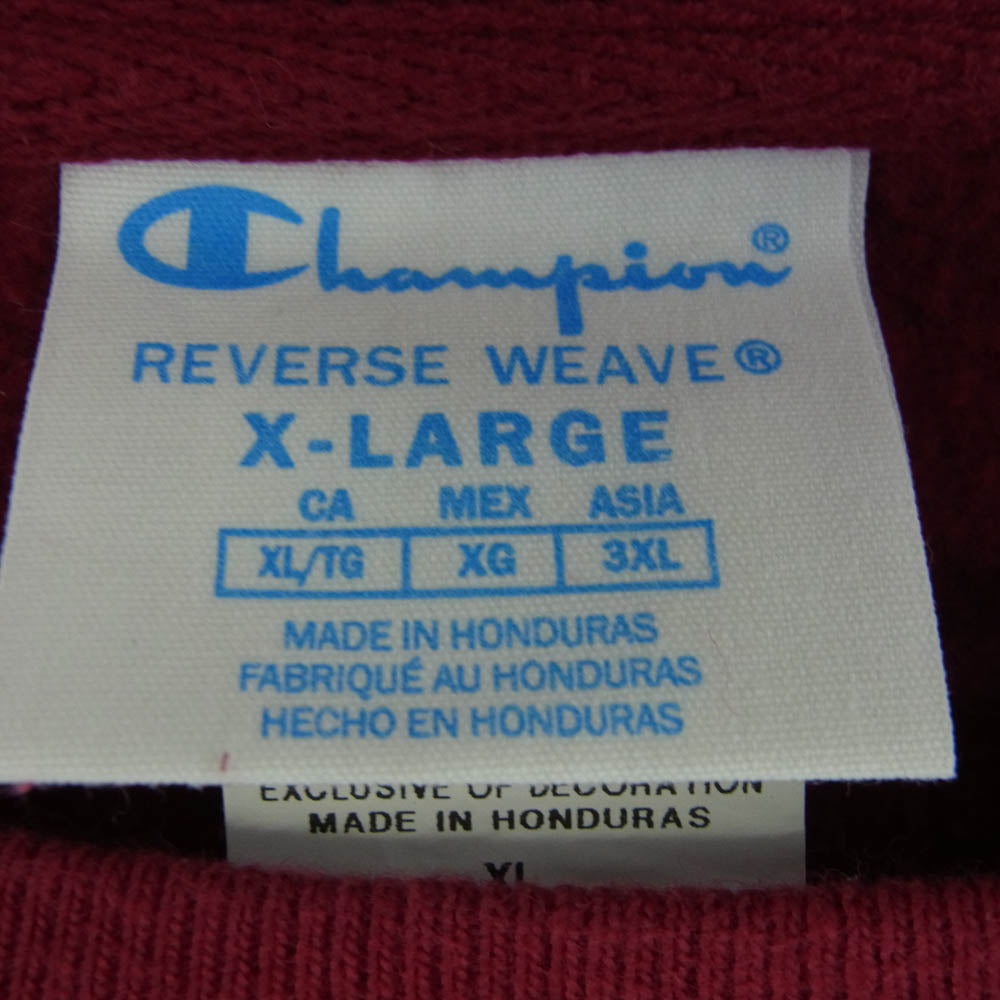 Champion チャンピオン GF70 ZVO REVERSE WEAVE リバースウィーブ ロゴ刺繍 スウェット レッド レッド系 XL【中古】