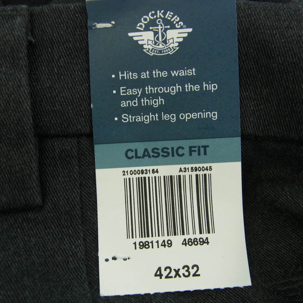 DOCKERS ドッカーズ CW-2824 Signature Khaki CLASSIC FIT シグネチャーカーキ クラッシック フィット コットン チノパンツ 42 グレー系【新古品】【未使用】【中古】