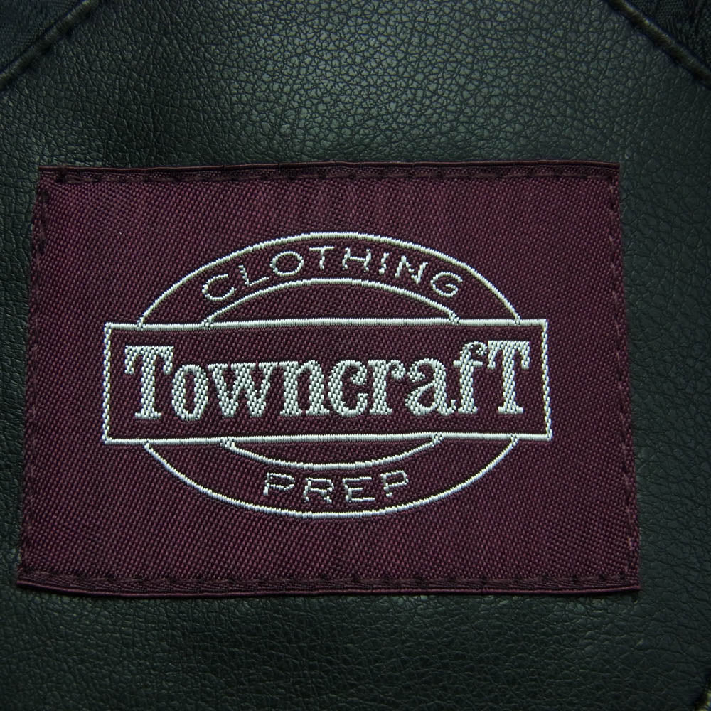 TOWNCRAFT タウンクラフト 213-1528 フェイク レザー 裏地 ペイズリー柄 ジャケット ブラック系 M【中古】