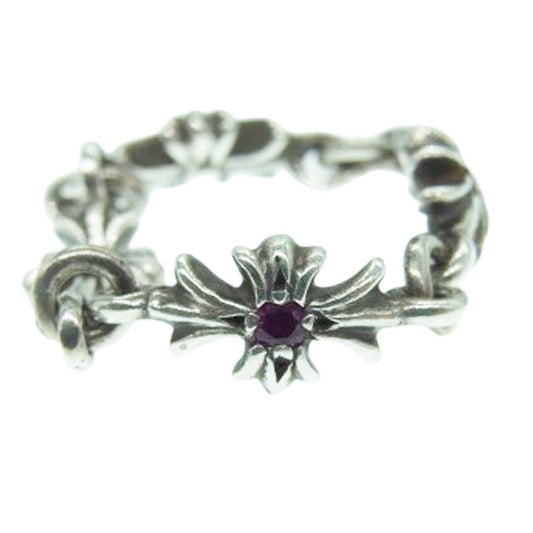 CHROME HEARTS クロムハーツ（原本無） RING TNY E CH PLS RUBY タイニーE CHプラスリング ルビー リング シルバー系 10号【中古】
