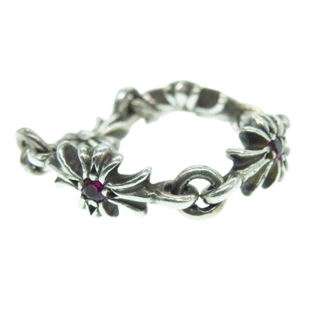 CHROME HEARTS クロムハーツ（原本無） RING TNY E CH PLS RUBY タイニーE CHプラスリング ルビー リング シルバー系 10号【中古】