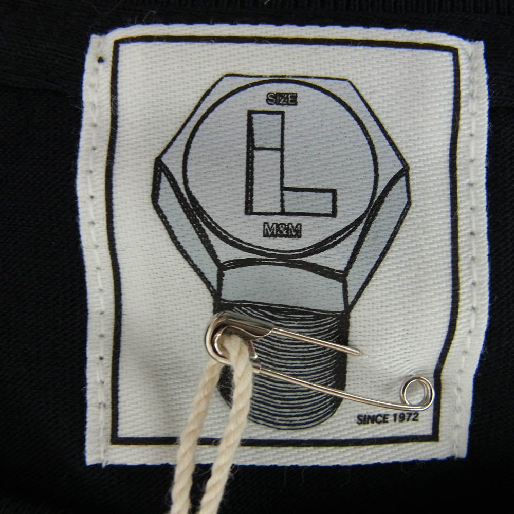 エムアンドエム 19-MT-116 custom performance カスタム パフォーマンス スター ロゴ 半袖 Tシャツ ブラック系 L【新古品】【未使用】【中古】