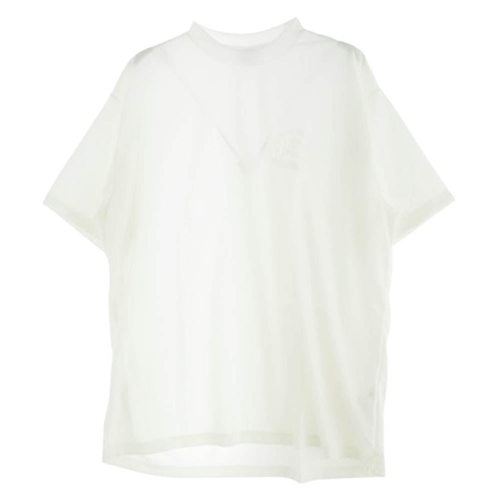 ヒューバー ストア ロゴ 刺繍 半袖 Tシャツ ホワイト系 XXL【新古品】【未使用】【中古】