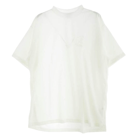 ヒューバー ストア ロゴ 刺繍 半袖 Tシャツ ホワイト系 XXL【新古品】【未使用】【中古】