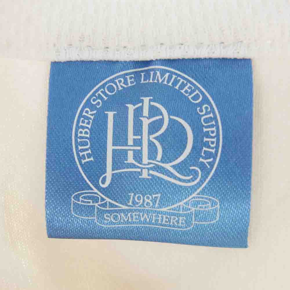 ヒューバー ストア ロゴ 刺繍 半袖 Tシャツ ホワイト系 XXL【新古品】【未使用】【中古】