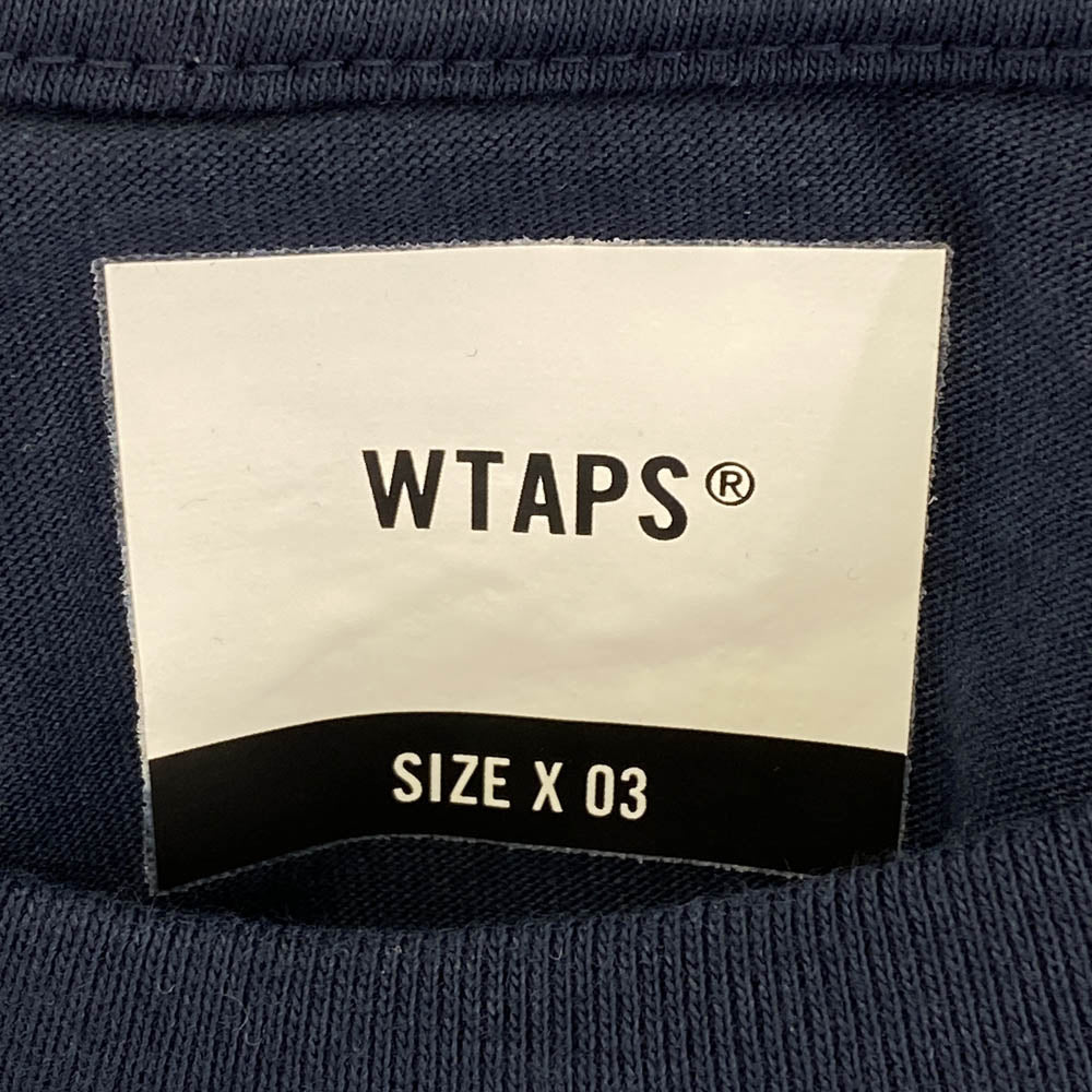 WTAPS ダブルタップス 20AW 202PCDT-ST05S SUB TEE ロゴ プリント クルーネック 半袖 Tシャツ カットソー ダークネイビー系 X 03【極上美品】【中古】