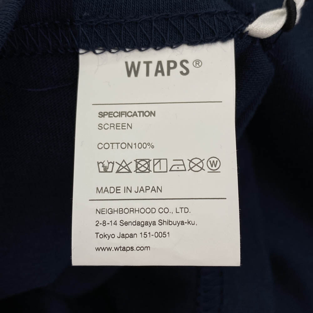 WTAPS ダブルタップス 20AW 202PCDT-ST05S SUB TEE ロゴ プリント クルーネック 半袖 Tシャツ カットソー ダークネイビー系 X 03【極上美品】【中古】