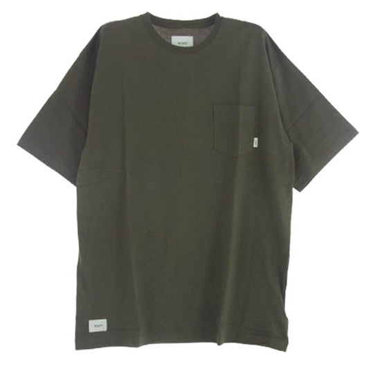 WTAPS ダブルタップス 21SS 211ATDT-CSM03 BLANK SS COTTON ブランク 無地 ポケット 半袖 Tシャツ カーキ系 X 04【新古品】【未使用】【中古】