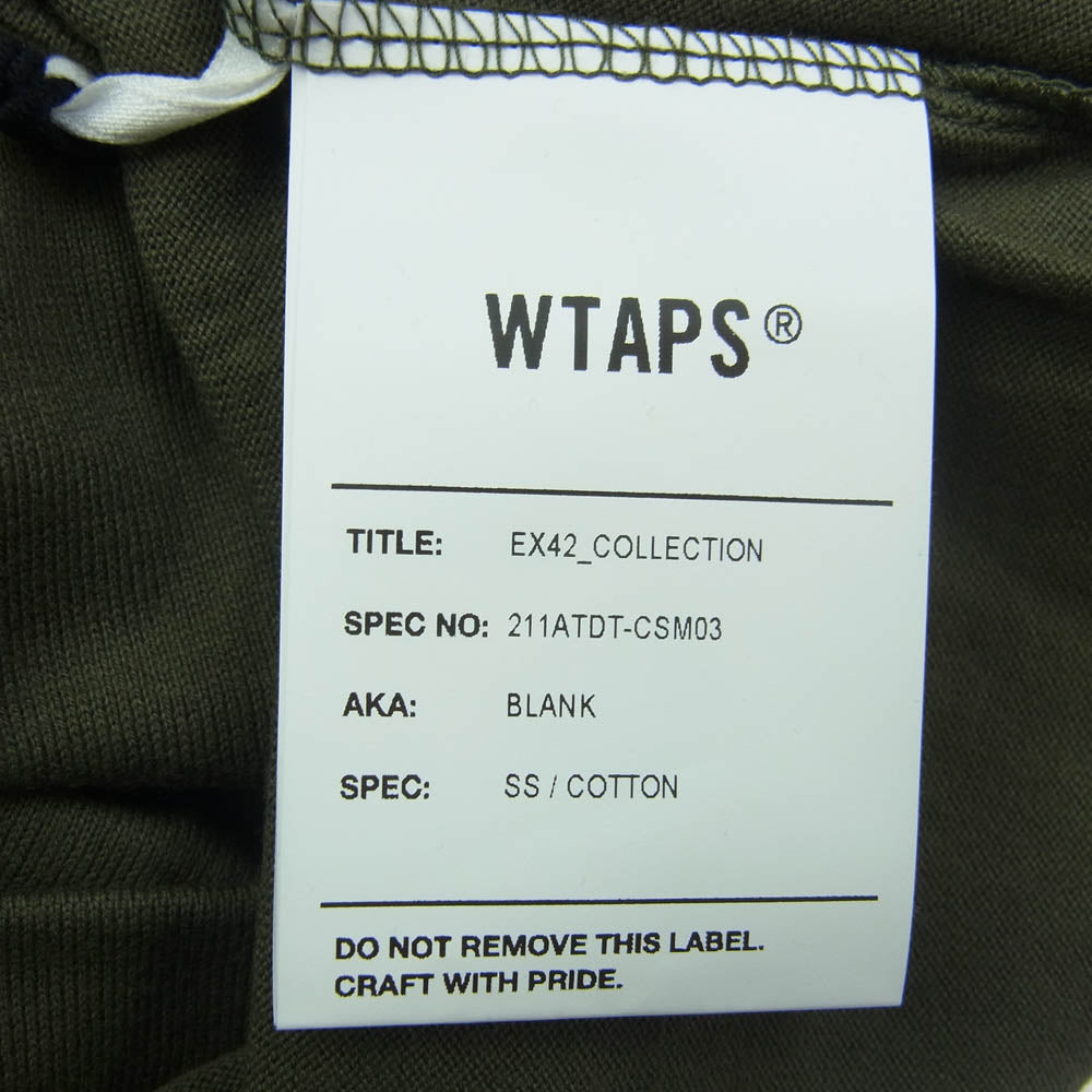 WTAPS ダブルタップス 21SS 211ATDT-CSM03 BLANK SS COTTON ブランク 無地 ポケット 半袖 Tシャツ カーキ系 X 04【新古品】【未使用】【中古】