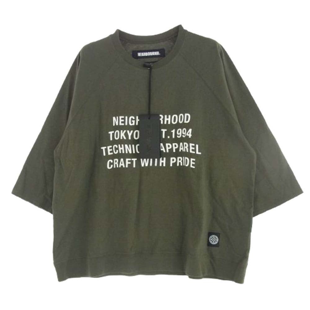 NEIGHBORHOOD ネイバーフッド 20SS 201UNNH-CSM04 BD C-CREW 3Q ラグラン スリーブ 七分袖 Tシャツ カーキ系 M【美品】【中古】