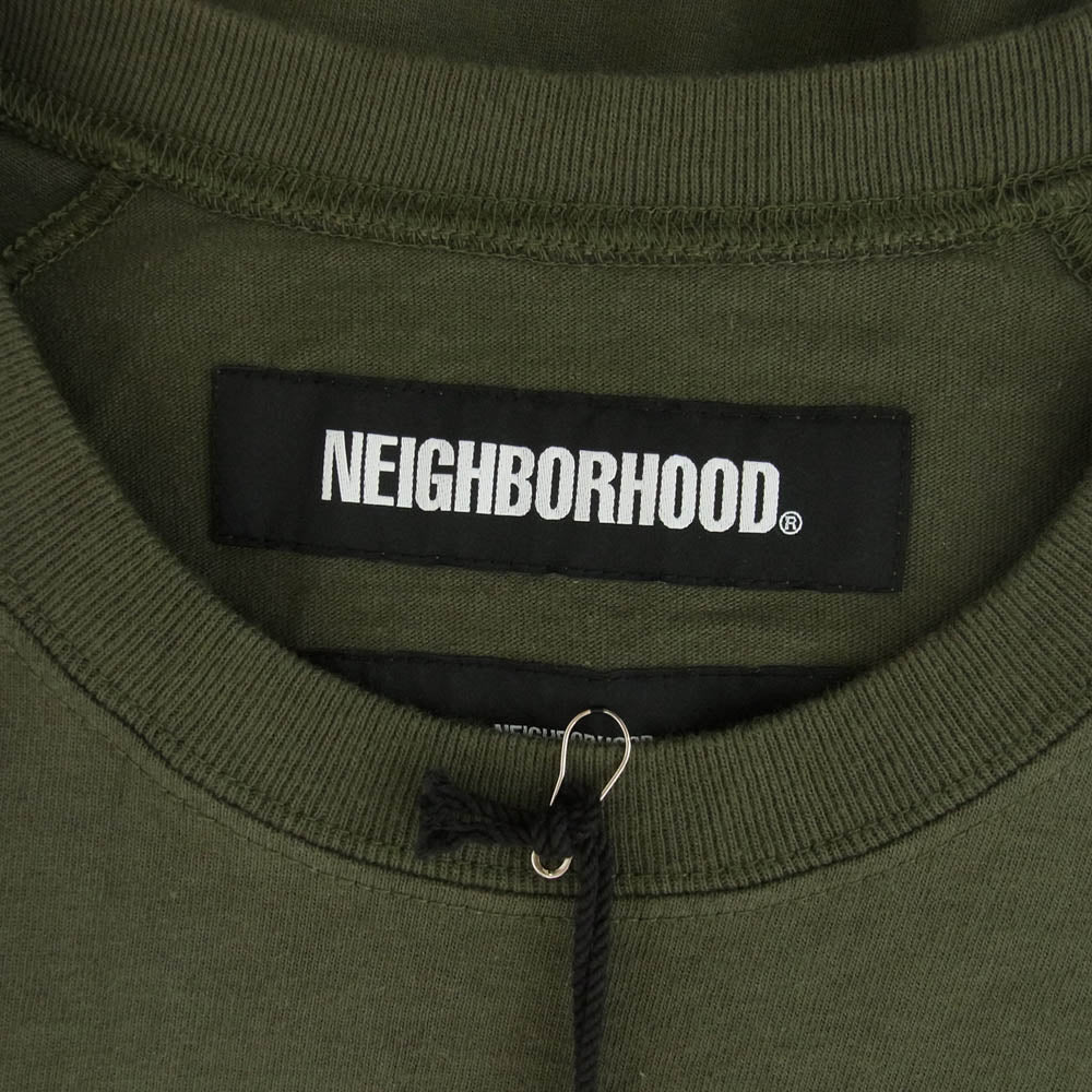 NEIGHBORHOOD ネイバーフッド 20SS 201UNNH-CSM04 BD C-CREW 3Q ラグラン スリーブ 七分袖 Tシャツ カーキ系 M【美品】【中古】