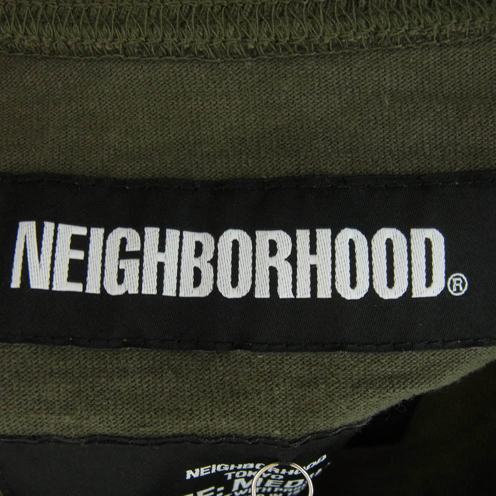 NEIGHBORHOOD ネイバーフッド 20SS 201UNNH-CSM04 BD C-CREW 3Q ラグラン スリーブ 七分袖 Tシャツ カーキ系 M【美品】【中古】