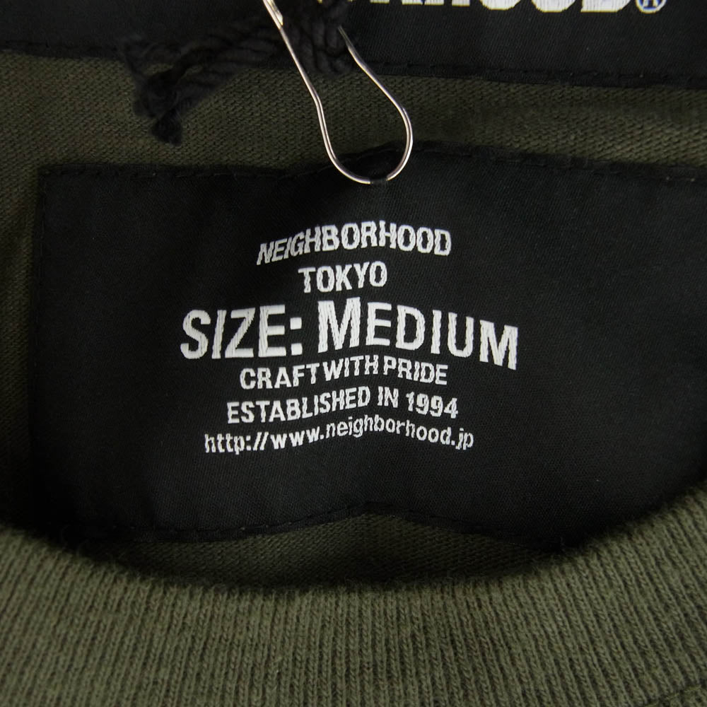 NEIGHBORHOOD ネイバーフッド 20SS 201UNNH-CSM04 BD C-CREW 3Q ラグラン スリーブ 七分袖 Tシャツ カーキ系 M【美品】【中古】