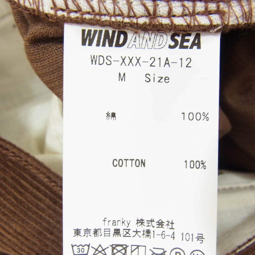 WIND AND SEA ウィンダンシー WDS-XXX-21A-12 GOD SELECTION XXX ゴッド セレクション コーデュロイ パンツ ブラウン系 M【美品】【中古】
