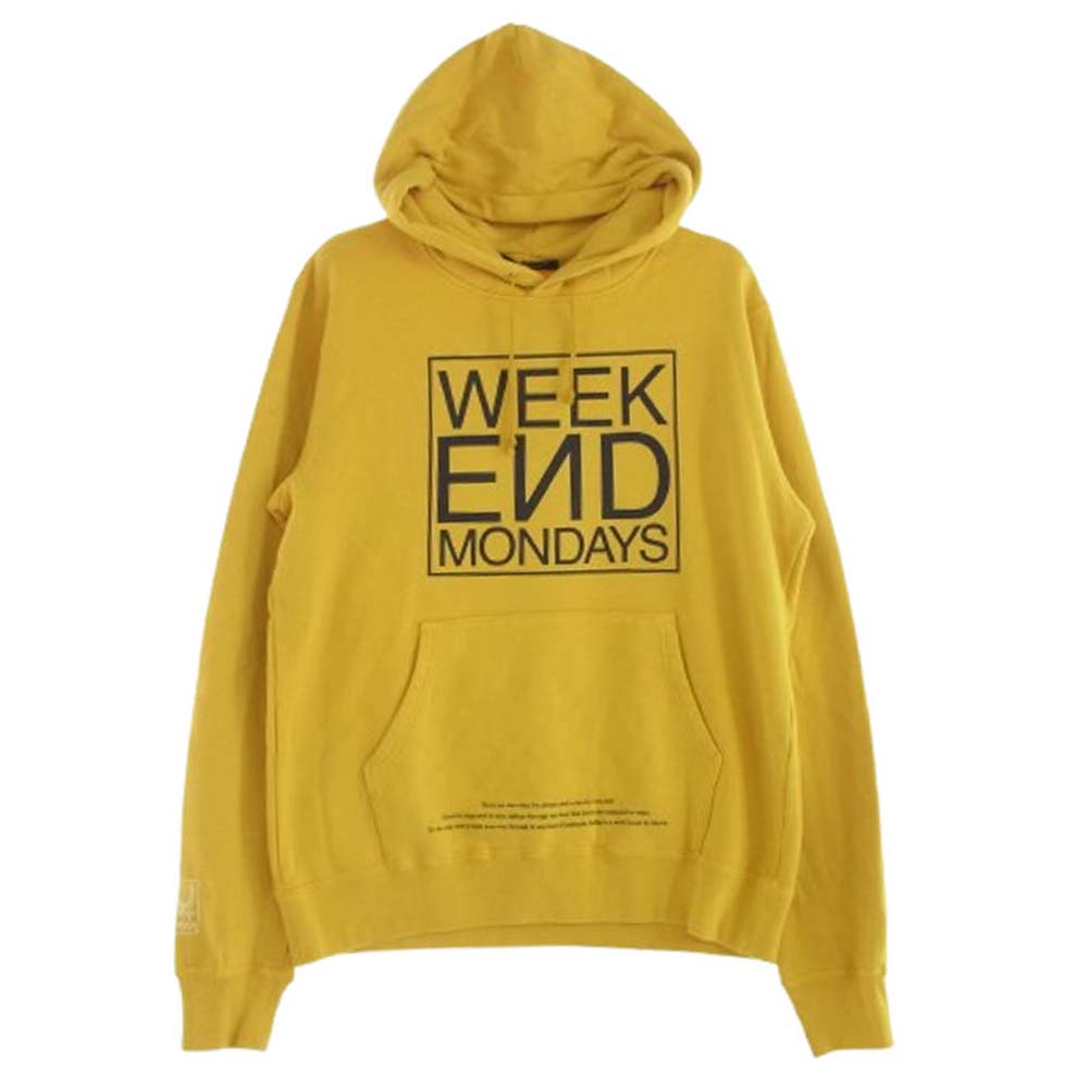 UNDERCOVER アンダーカバー 19SS UCW9807 WEEKEND MONDAYS フロントロゴプリント プルオーバーパーカー フーディ イエロー系 4【中古】