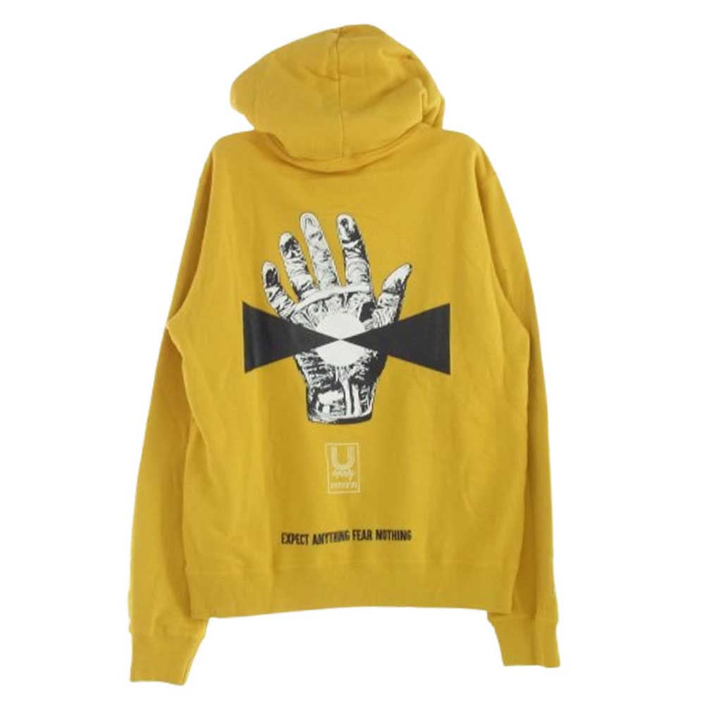 UNDERCOVER アンダーカバー 19SS UCW9807 WEEKEND MONDAYS フロントロゴプリント プルオーバーパーカー フーディ イエロー系 4【中古】