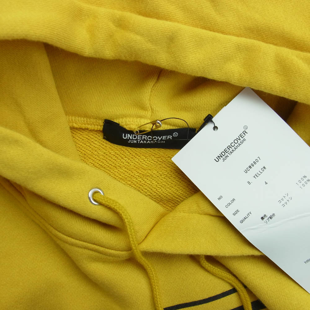 UNDERCOVER アンダーカバー 19SS UCW9807 WEEKEND MONDAYS フロントロゴプリント プルオーバーパーカー フーディ イエロー系 4【中古】