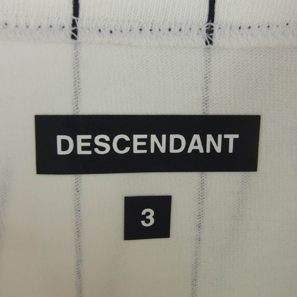DESCENDANT ディセンダント 221ATDS-CSM31 BEARS LS ベースボール 長袖 シャツ ホワイト系 3【新古品】【未使用】【中古】