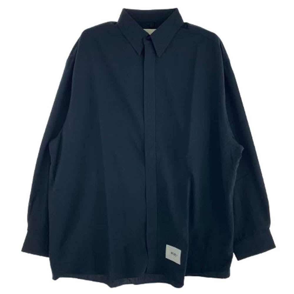 WTAPS ダブルタップス 23SS 231GWDT-SHM02 TRENCH LS POLY. BROADCLOTH トレンチ ブロードクロス 長袖 シャツ ネイビー ネイビー系 X 03【美品】【中古】