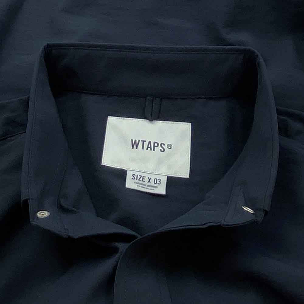 WTAPS ダブルタップス 23SS 231GWDT-SHM02 TRENCH LS POLY. BROADCLOTH トレンチ ブロードクロス 長袖 シャツ ネイビー ネイビー系 X 03【美品】【中古】