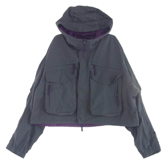 DAIWA PIER39 ダイワピア BJ-28022W TECH WADING PARKA ジップアップ フーデッド ナイロン ジャケット チャコール系 L【極上美品】【中古】