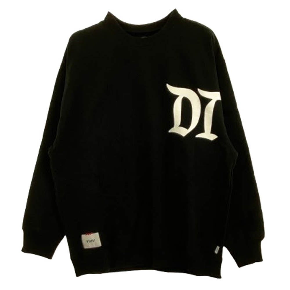 WTAPS ダブルタップス 23SS 231ATDT-CSM10 DESIGN SWEATER Crewneck クルーネック スウェット トレーナー ブラック系 X 04【新古品】【未使用】【中古】