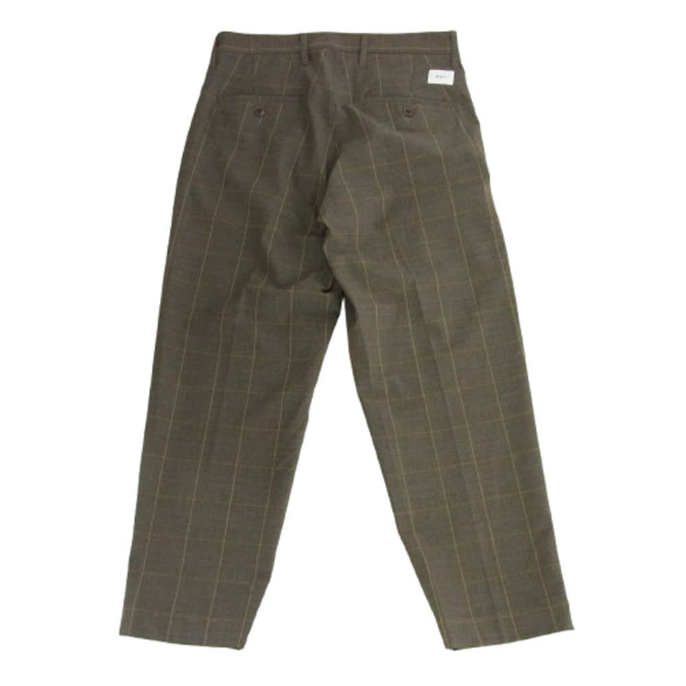 WTAPS ダブルタップス 20SS 201BRDT-PTM07 TUCK TROUSERS RAPO WEATHER TEXTILE タック トラウザーズ パンツ ブラウン系 01【新古品】【未使用】【中古】