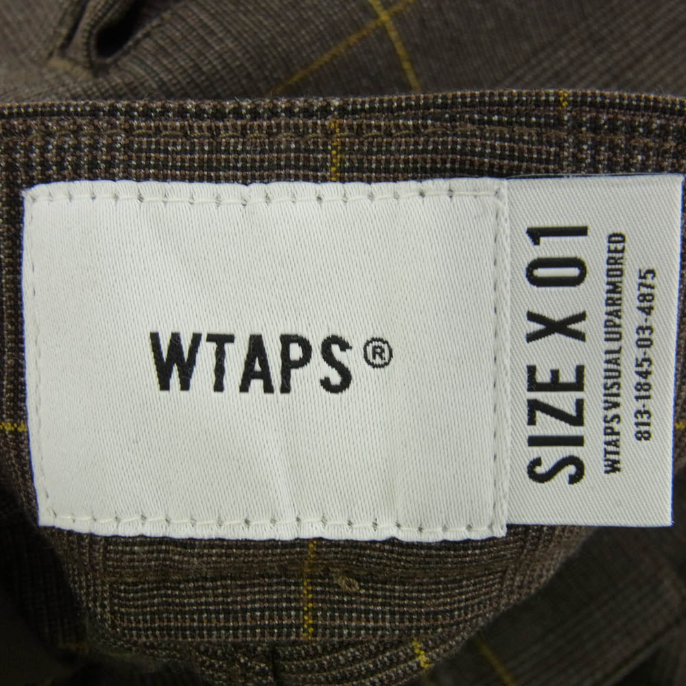 WTAPS ダブルタップス 20SS 201BRDT-PTM07 TUCK TROUSERS RAPO WEATHER TEXTILE タック トラウザーズ パンツ ブラウン系 01【新古品】【未使用】【中古】