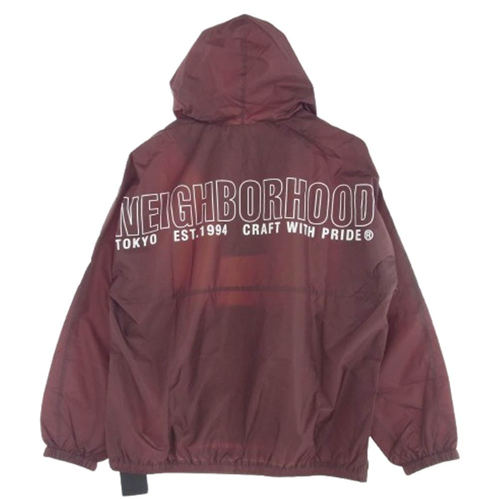 NEIGHBORHOOD ネイバーフッド 23AW 232TSNH-JKM09 ANORAK JACKET アノラック ジャケット パーカー エンジ系 L【新古品】【未使用】【中古】