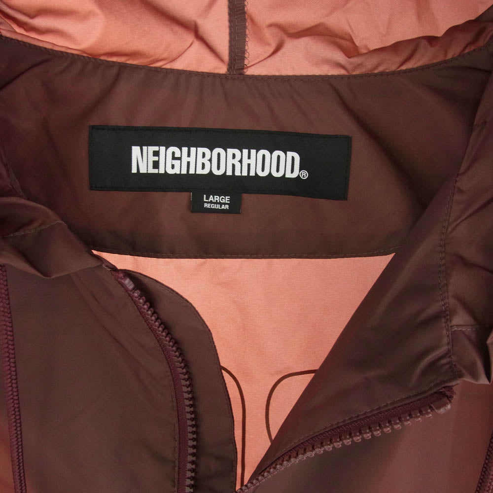 NEIGHBORHOOD ネイバーフッド 23AW 232TSNH-JKM09 ANORAK JACKET アノラック ジャケット パーカー エンジ系 L【新古品】【未使用】【中古】