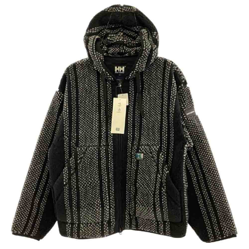 DESCENDANT ディセンダント 24AW HH52451DC HELLY HANSEN ヘリーハンセン SPICOLI HOODED JACKET FIBERPILE フーデッド パイル メキシコ ジャケット ジップアップ パーカー フーディ ブラック系 L【新古品】【未使用】【中古】
