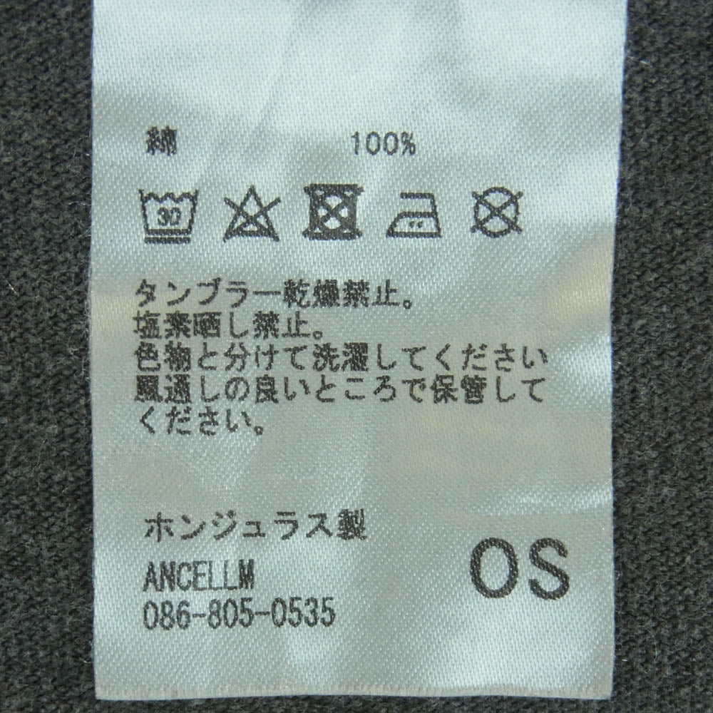 ANCELLM アンセルム EMBROIDERY DYED LS T-SHIRT ロゴ 刺繍 ダメージ加工 長袖 Tシャツ ホンジュラス製 グレー系 OS【中古】