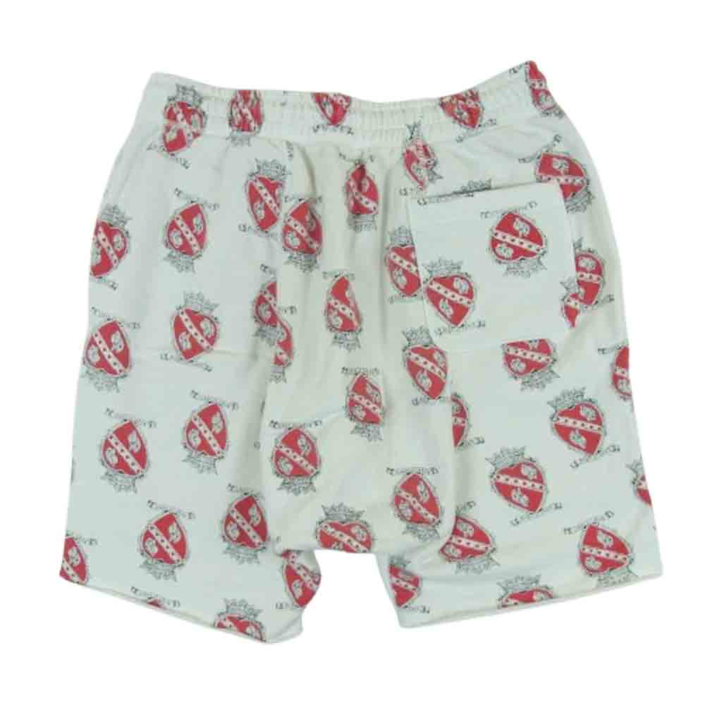 SAINT MICHAEL セントマイケル 21SS SM-S21-0000-030 SWEAT SHORTS heart スウェット ショーツ ショート パンツ ホワイト系 レッド系 M【中古】