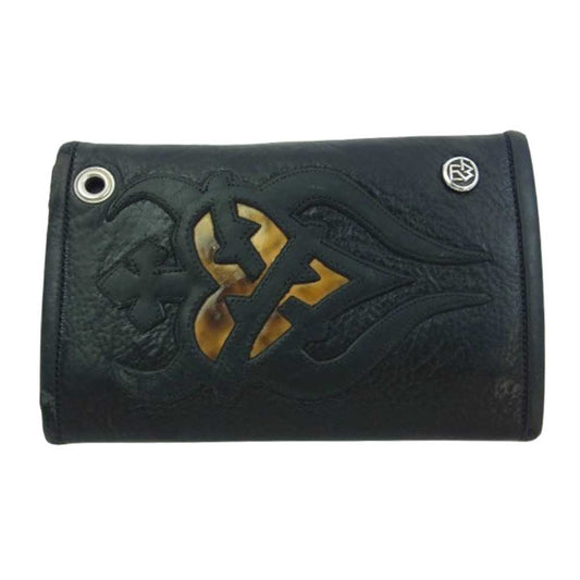 TRAVIS WALKER トラヴィスワーカー ハートトライバル インレイ ウォレット 財布 ブラック系【中古】