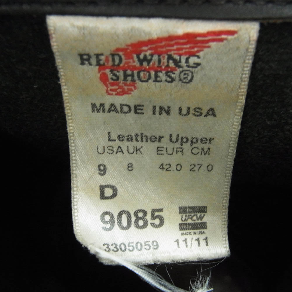 RED WING レッドウィング 9085 11inch Engineer 11インチ エンジニア ブーツ ブラック系 9D【中古】