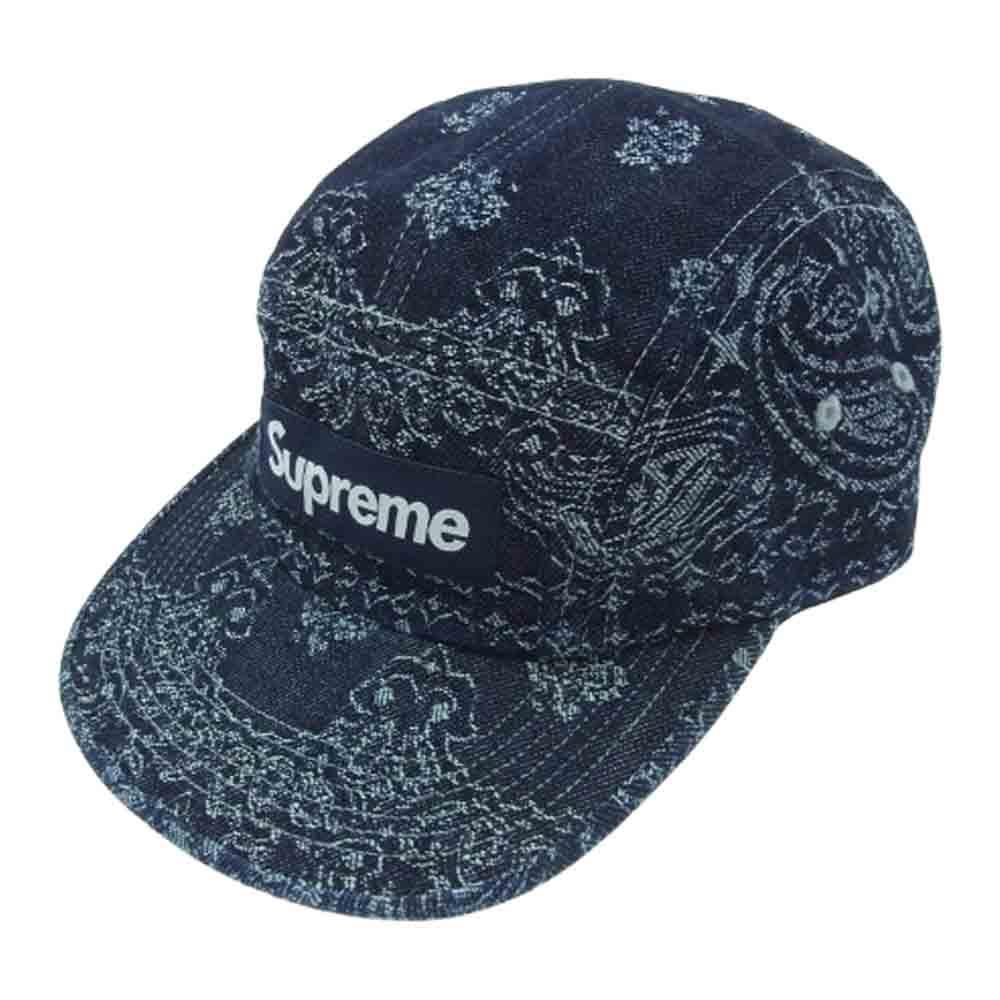 Supreme シュプリーム 25SS Bandana Jacquard Denim Camp Cap バンダナ ジャガード デニム ボックスロゴ キャンプ キャップ インディゴブルー系【中古】