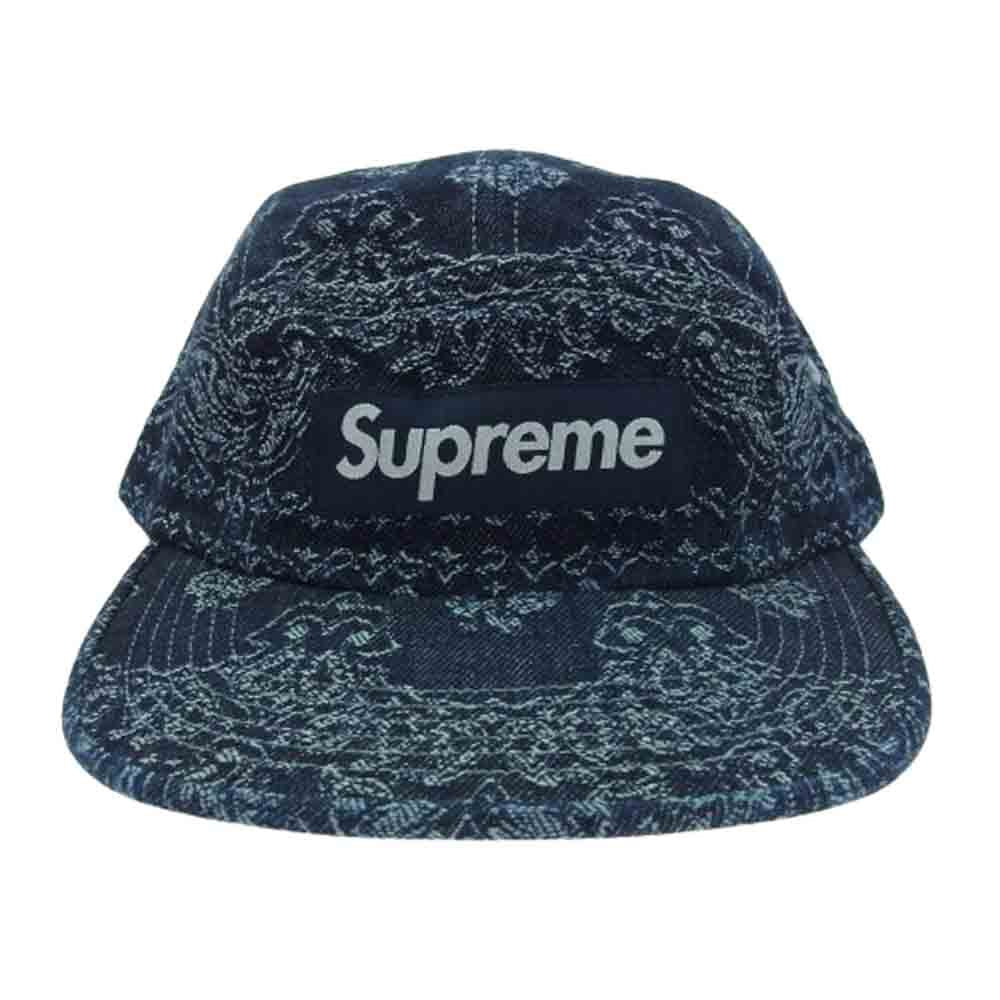 Supreme シュプリーム 25SS Bandana Jacquard Denim Camp Cap バンダナ ジャガード デニム ボックスロゴ キャンプ キャップ インディゴブルー系【中古】