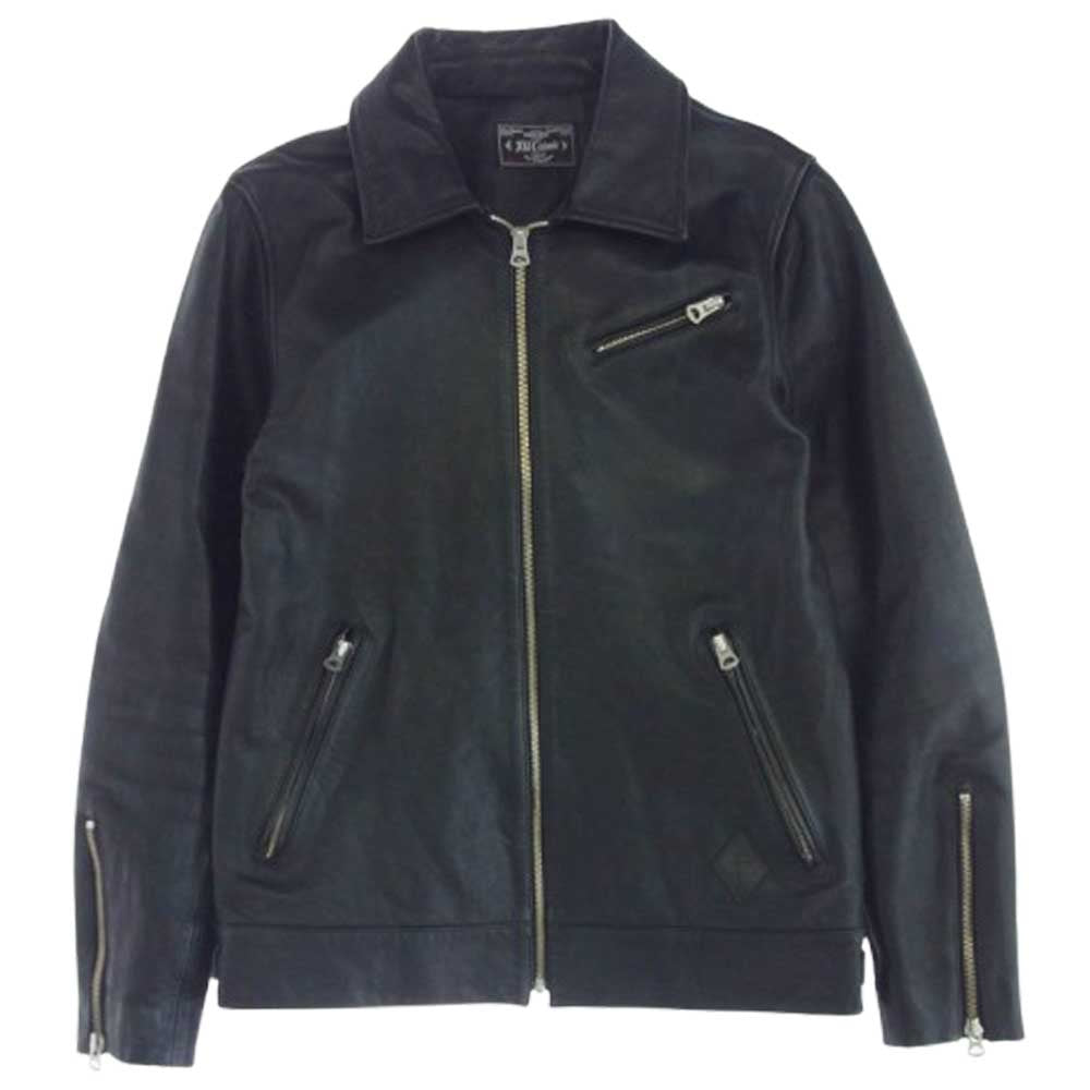 s*n様 CRIMIE シングルライダース ジャケット カウレザー ブラック L CRIMIE クライミー C1D5-JK31 カウレザーシングルライダース