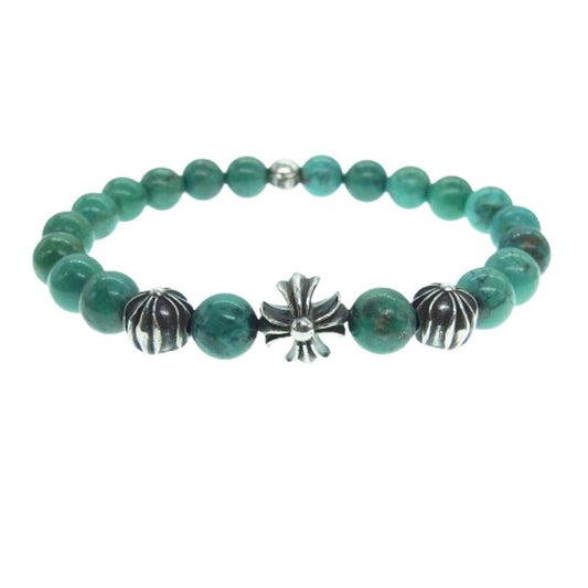 CHROME HEARTS クロムハーツ（原本無） BEAD 8mm ターコイズ ビーズ ブレスレット ライトグリーン系【中古】