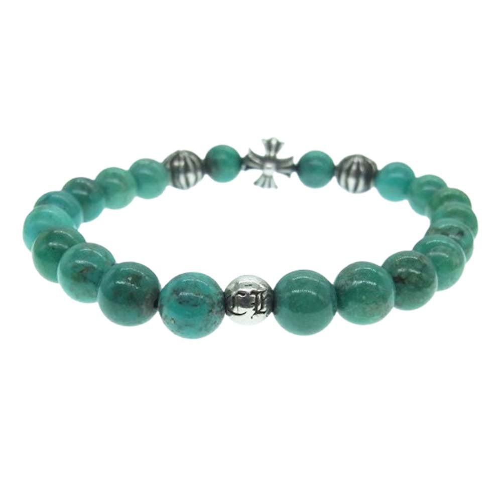 CHROME HEARTS クロムハーツ（原本無） BEAD 8mm ターコイズ ビーズ ブレスレット ライトグリーン系【中古】
