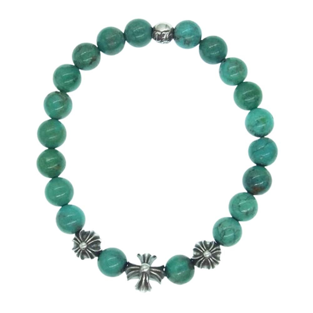 CHROME HEARTS クロムハーツ（原本無） BEAD 8mm ターコイズ ビーズ ブレスレット ライトグリーン系【中古】
