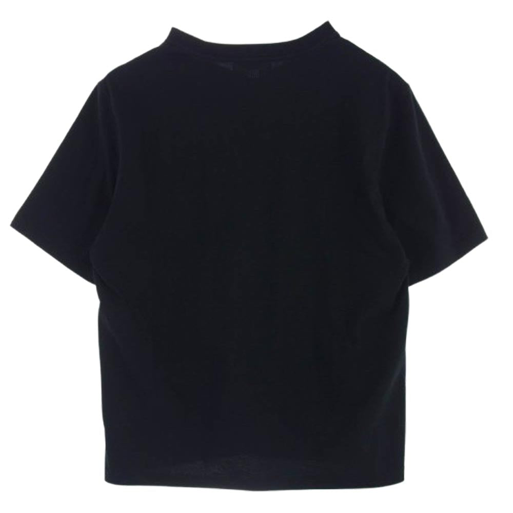 AMI PARIS アミパリス UTS005.726 ハートロゴ刺繍 Tシャツ 半袖カットソー ブラック系 S【中古】